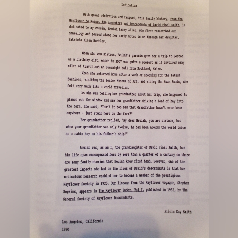 From The Mayflower To Maine Ancestors/Descend. David Vinal Smith 1994 A.K. Smith - Picture 7 of 8